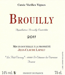 J. CLAUDE LAPALU BROUILLY VV 2013